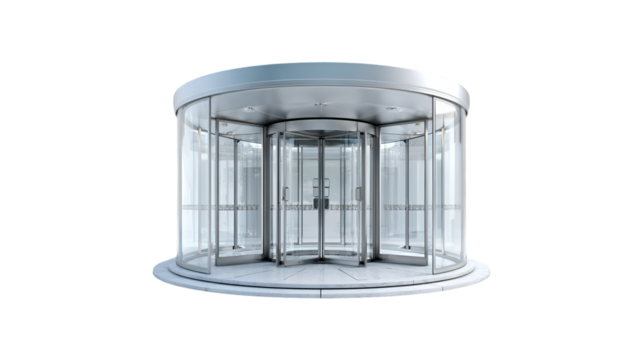 Modern revolving glass door entrance architecture design