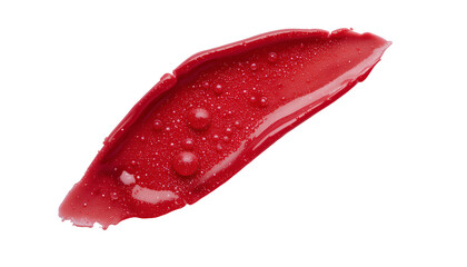 Red Lip Gloss Smear – Glossy Translucent Makeup Texture PNG