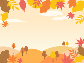 秋のイメージ背景_ベクターイラスト
