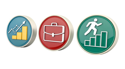 Business growth briefcase career progression icons