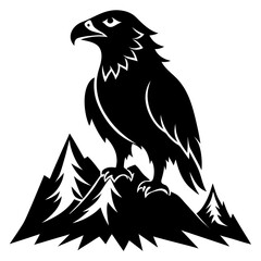 Mountain Eagle vector clean black silhouette design white background