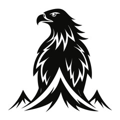 Mountain Eagle vector clean black silhouette design white background