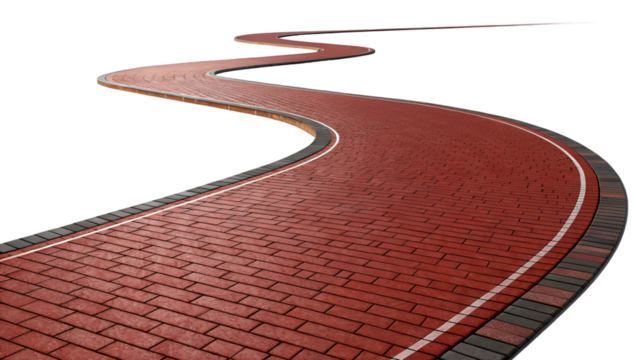 Winding Red Brick Path Urban Design Landscape Architecture