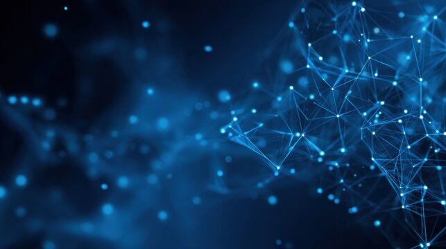 blue glowing network connection abstract