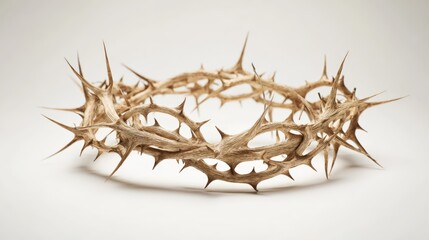Obraz premium Crown of Thorns Symbolizing Sacrifice, Redemption and Faith on a White Background