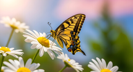 Fototapeta premium butterfly on flower