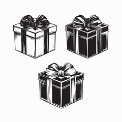 Set of gift boxes image vector on white background
