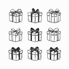 Set of gift boxes, gift boxes vector isolated on white background
