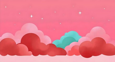 Pink and Teal Cloud Scene Dreamy Artistic Background for Design Projects Abstract Background
