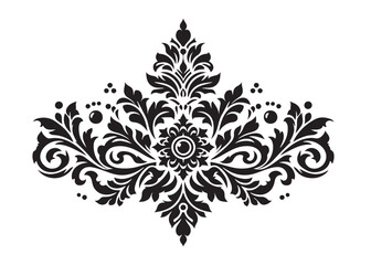 ornament border logo silhouette vector, floral border silhouette vector design, vintage ornament floral logo silhouette vector, botanical ornament border logo vector silhouette on white background