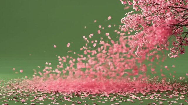 Pink blossom falling petals illustration