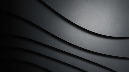 Dark Gray Textured Abstract Background with Curved Layers