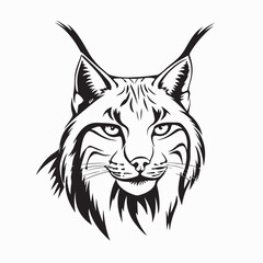 Wild lynx head vector logo design isolated on white background
