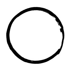 Kreis in schwarz - Pinsel Zeichnung oder Farbabdruck