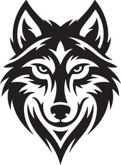 Fototapeta premium Wolf Head Silhouette Vector Illustration Wild Animal Face Graphic Art