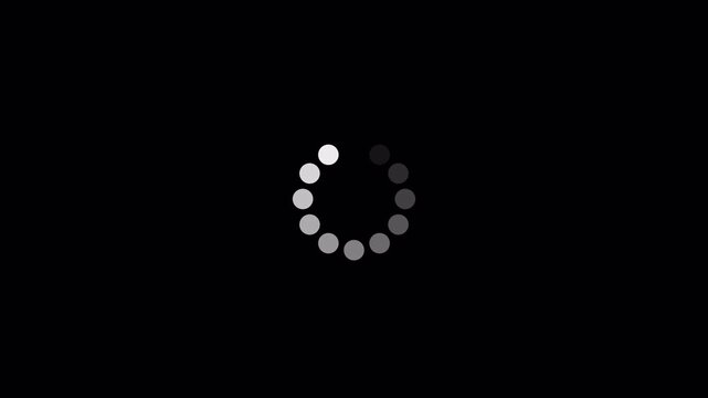  loading and buffering icon animation with transparent background, looped loading circle animation in 4k.