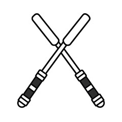 nunchaku martial arts weapon vector on white background 