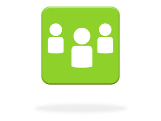 Grüner Button mit Schatten zeigt: Gruppe oder Team