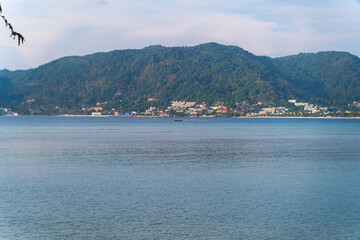 Fototapeta premium Afternoon sky with clouds, background on the beach near Patong.