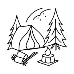 outdoor camping marshmallow roasting doodle