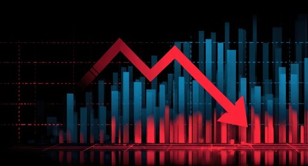 Fototapeta premium Financial downturn graph