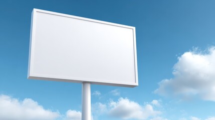 Fototapeta premium Blank Billboard Mockup Against a Blue Sky, Perfect for Advertising and Marketing Campaigns