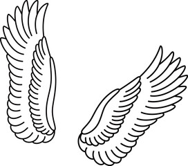 Fluffy bird wing made only with line