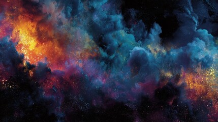 cosmic nebula fiery dust clouds