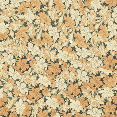 Beautiful vector seamless floral pattern with old autumn fall flowers. Stock illustration.
