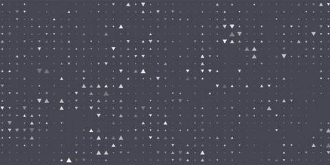 Triangular Halftone Texture Retrowave Vector Geometric Technology Abstract Background. Half Tone Triangles Retro Colored Pattern.