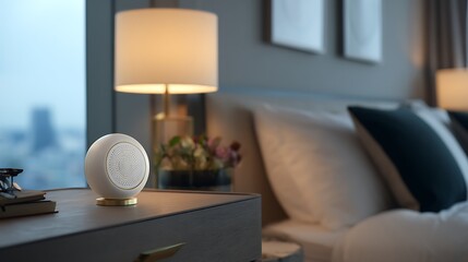 Smart home hub elegantly blends into a modern bedroom setting .