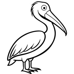 Pelican line art vector