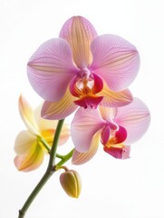 Fototapeta premium delicate orchid bloom on white background