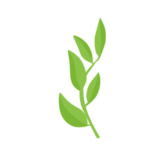 vector natural green leaf branch
