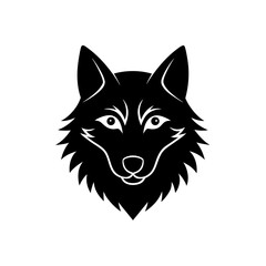 Fototapeta premium Black wolf head icon on transparent background silhouette