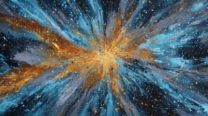 cosmic burst abstract painting