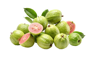 A closeup shot of a heap of fresh and ripe guavas