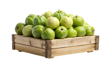 Pile of Fresh Guava Fruit in a Wooden Crate Ready for Market
