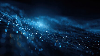 glowing blue network connections flowing