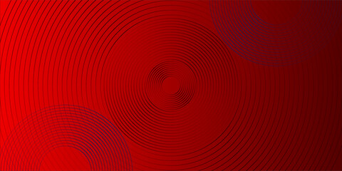 Vibrant abstract background featuring concentric circles in varying thickness, creating a sense of depth and movement. The red gradient adds a bold and modern feel