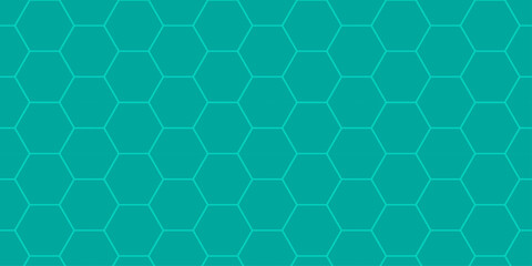 Obraz premium Seamless Hexagonal Pattern Background in Teal for Modern Design and Technology Concepts.