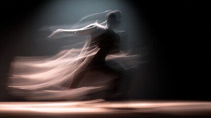 dancer motion blur dark studio