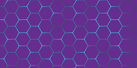 Abstract Geometric Honeycomb Design in Blue and Purple – Digital Tech Texture.