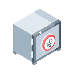 Premium isometric style icon of biometric vault access