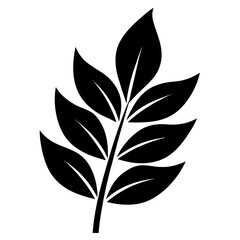 Leaf Whispers vector clean black silhouette design white background