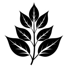 Leaf Whispers vector clean black silhouette design white background
