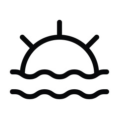 Outline sunset icon for evening, twilight, and dusk