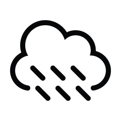 Outline cloud raining icon for rainy weather and showers.