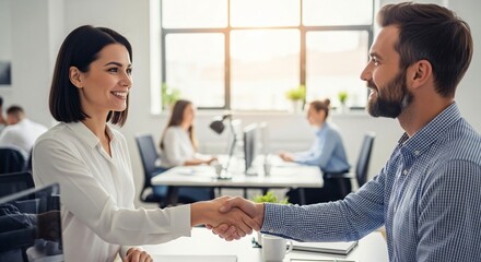 Colleague Farewell Handshake Captured as Final Professional Exchange Before Career Transition to New Opportunity