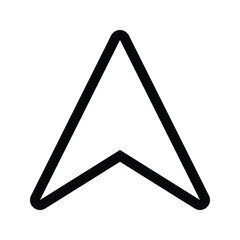 Outline navigator pointer icon for direction and guide